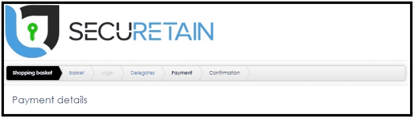 SecuRetain payment details page